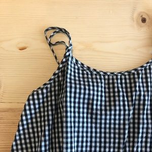 Gingham peplum tank